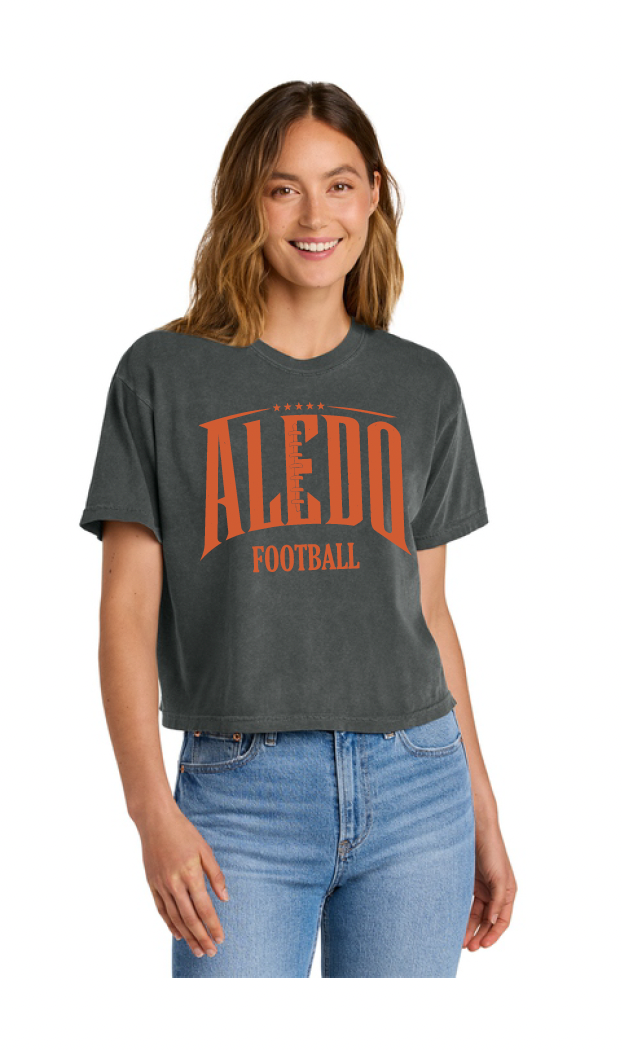 Aledo Football Seams Logo Comfort Colors Ladies Boxy Tee