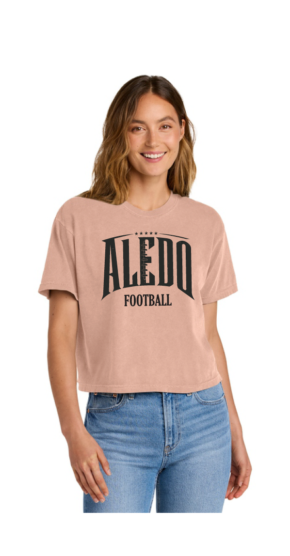 Aledo Football Seams Logo Comfort Colors Ladies Boxy Tee