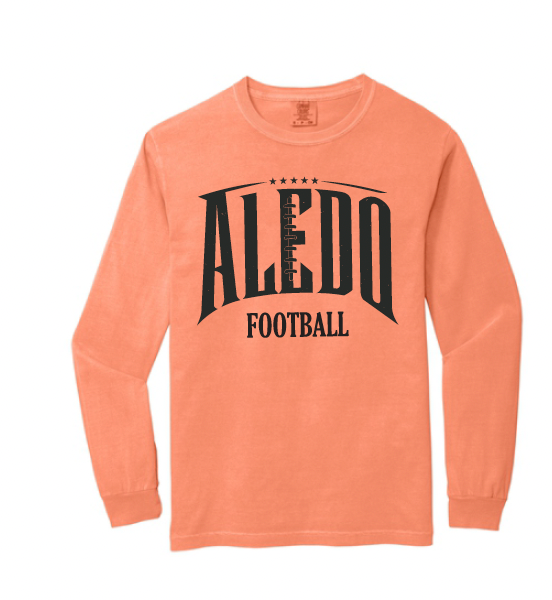 Aledo Football Seams Logo Comfort Colors Long Sleeve Tee