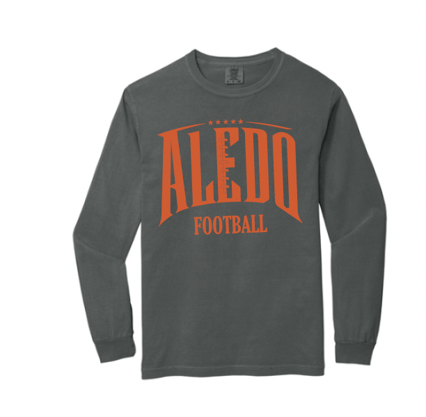 Aledo Football Seams Logo Comfort Colors Long Sleeve Tee