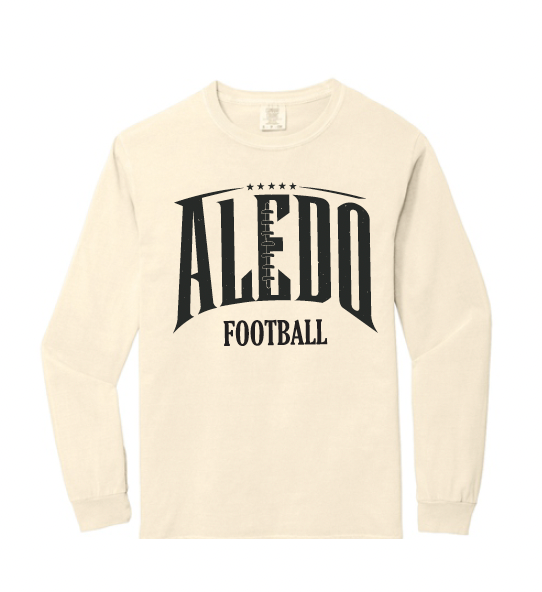 Aledo Football Seams Logo Comfort Colors Long Sleeve Tee