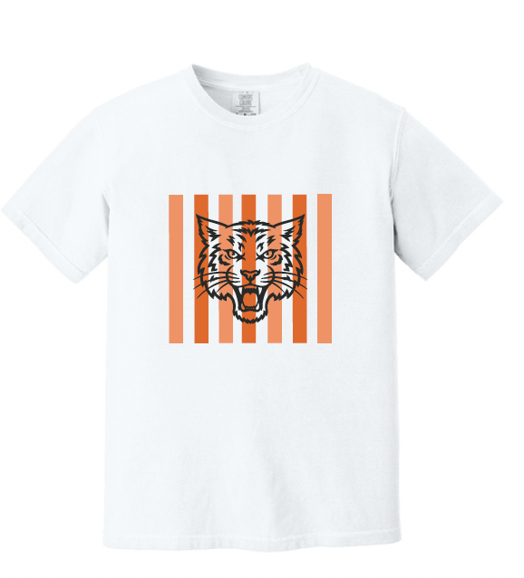 Aledo Football Stripes Logo Comfort Colors Short Sleeve Tee