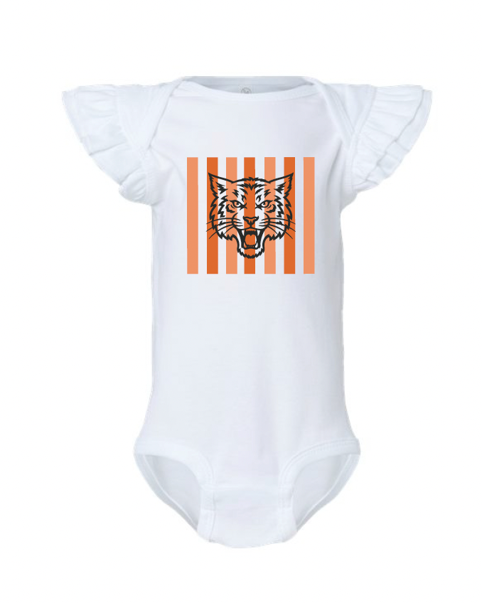 Aledo Football Stripes Logo Flutter Sleeve Onesie