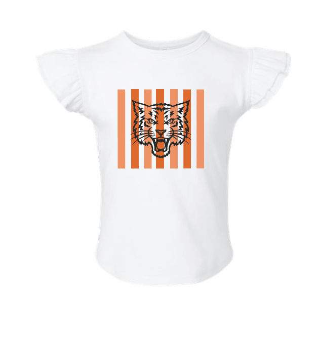 Aledo Football Stripes Logo Toddler Flutter Sleeve Tee