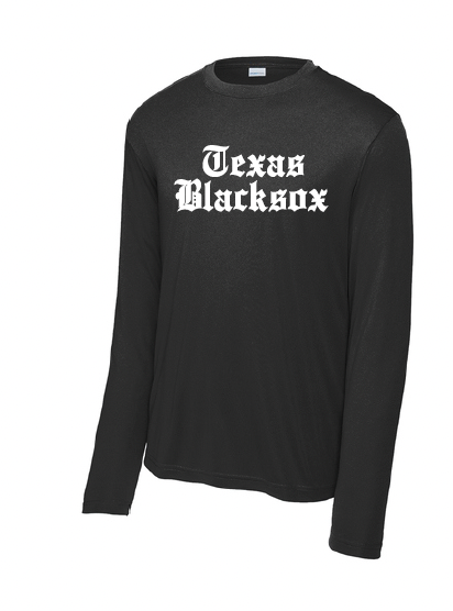 Texas Blacksox Moisture Management Long Sleeve Tee - Old English Logo