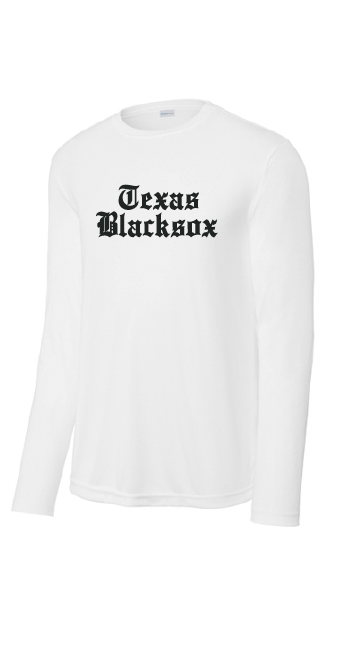 Texas Blacksox Moisture Management Long Sleeve Tee - Old English Logo