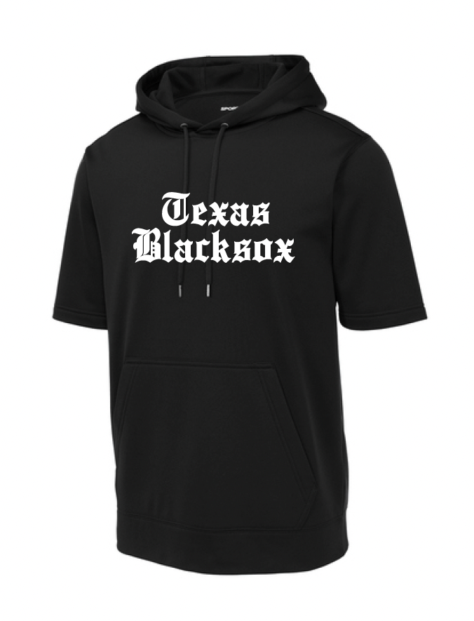 Texas Blacksox Moisture Management Short Sleeve Hooded Fleece - Old English Logo