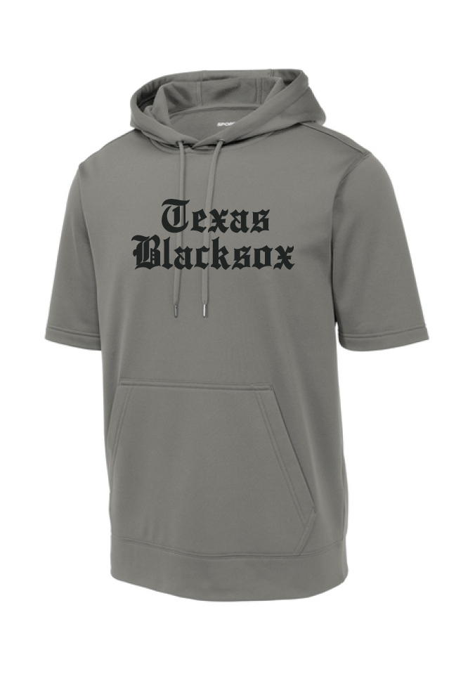 Texas Blacksox Moisture Management Short Sleeve Hooded Fleece - Old English Logo