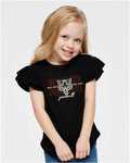 Aledo Football Bearcat Face Logo Toddler Flutter Sleeve Tee