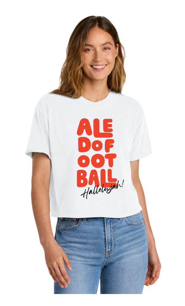 Aledo Football Hallelujah! Logo Comfort Colors Ladies Boxy Tee