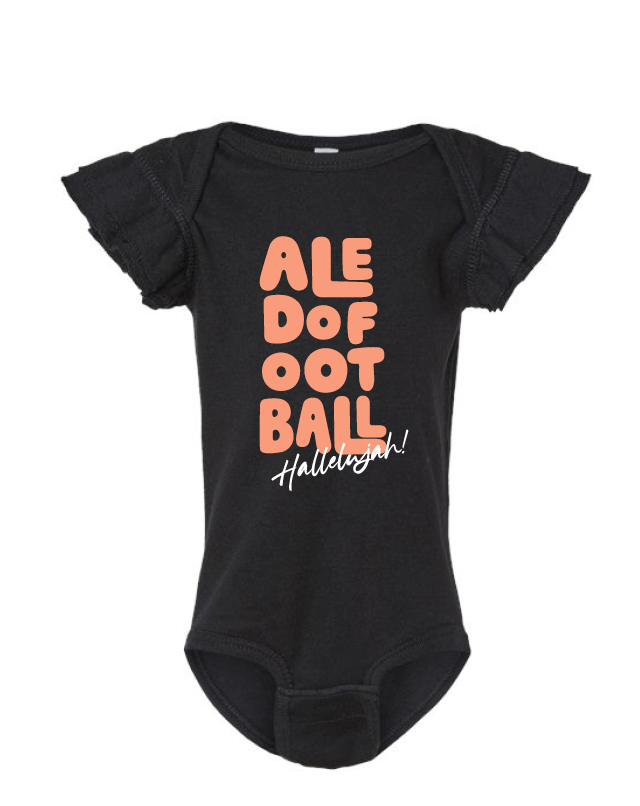 Aledo Football Hallelujah! Logo Flutter Sleeve Onesie