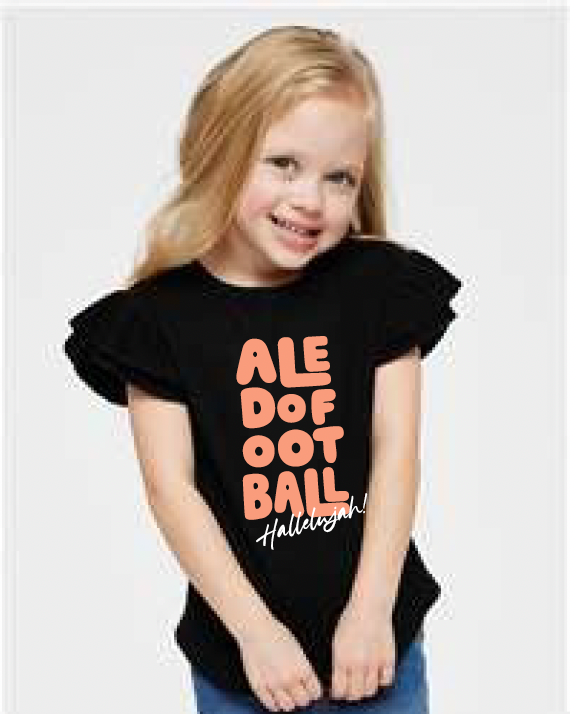 Aledo Football Hallelujah! Logo Toddler Flutter Sleeve Tee